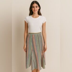 Anthropologie Maeve Spectral Stripe Crochet Skirt